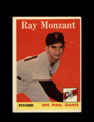 1958 RAY MONZANT TOPPS #447 GIANTS *8347