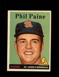 1958 PHIL PAINE TOPPS #442 CARDINALS *2198