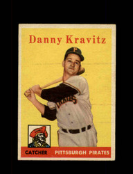 1958 DANNY KRAVITZ TOPPS #444 PIRATES *1729