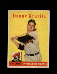 1958 DANNY KRAVITZ TOPPS #444 PIRATES *1759