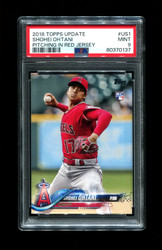 2018 SHOHEI OHTANI TOPPS PITCHING IN RED JERSEY #US1 ROOKIE ANGELS PSA 9
