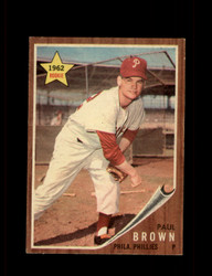 1962 PAUL BROWN TOPPS #181 PHILLIES *G1211