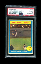 1961 WORLD SERIES GAME 1 TOPPS #306 VIRDON SAVES GAME PSA 6