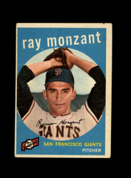 1959 RAY MONZANT TOPPS #332 GIANTS *G0222