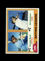 1981 BRETT BUCKNER TOPPS #1 BATTING LEADERS *G0400