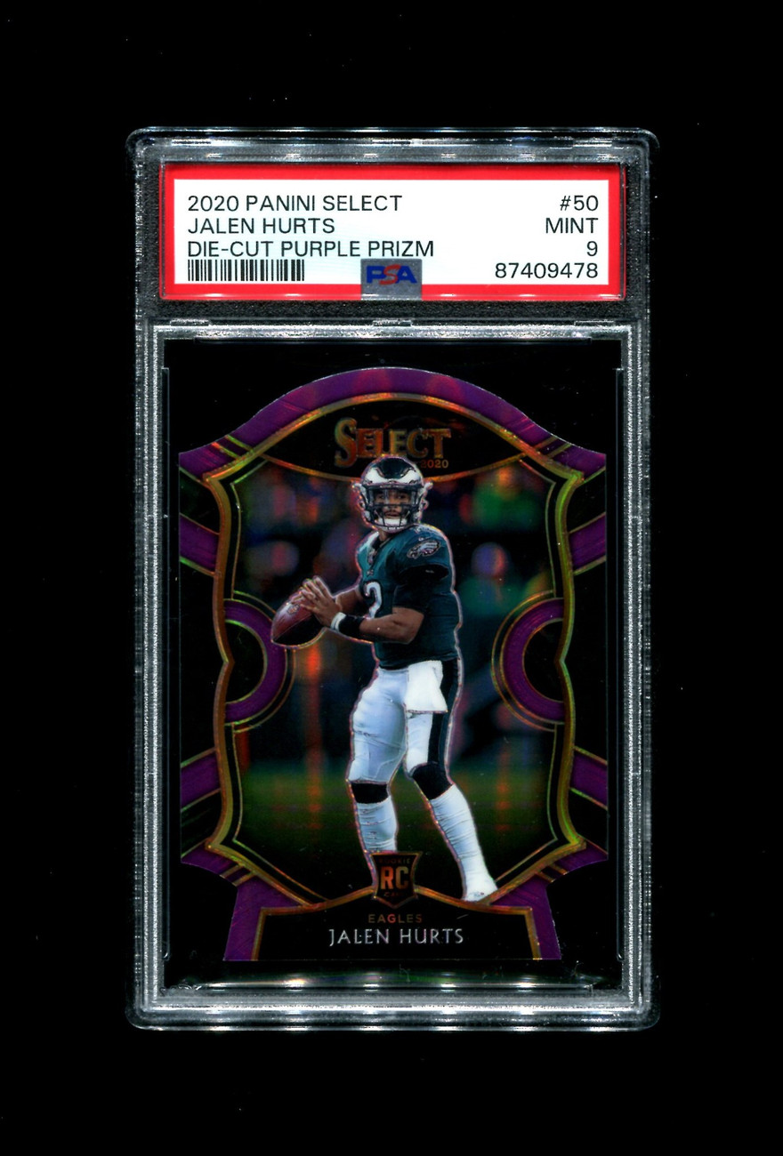 Outlet 2020 Select Jalen Hurts Die Cut Purple Prizm RC PSA MINT 9