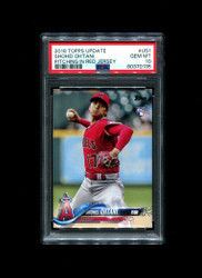 2018 SHOHEI OHTANI TOPPS #US1 PITCHING IN RED ROOKIE ANGELS PSA 10