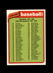 1980 CHECK LIST 126-250 O-PEE-CHEE #128 BASEBALL *G9355