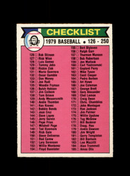 1979 CHECK LIST 126-250 O-PEE-CHEE #242 BASEBALL *G9362