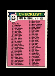 1979 CHECK LIST 1-125 O-PEE-CHEE #121 BASEBALL *G9399