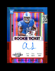 2021 AMON RA ST BROWN OPTIC CONTENDERS /149 ROOKIE AUTO LIONS *1206
