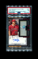 2023 MIKE TROUT MUSEUM COLLECTION /5 RELIC AUTO RUBY PSA 7