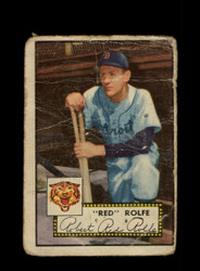 1952 RED ROLFE TOPPS #296 TIGERS POOR *R8321