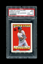 1988 DWIGHT EVANS BO JACKSON/YOUMANS OPC STICKERCARD #50 PSA 9