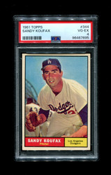 1961 SANDY KOUFAX TOPPS #344 DODGERS PSA 4