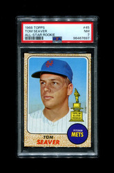 1968 TOM SEAVER TOPPS #45 ALL STAR ROOKIE METS PSA 7