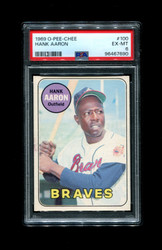 1969 HANK AARON O-PEE-CHEE #100 BRAVES PSA 6