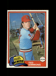 1981 TED SIMMONS O-PEE-CHEE #352 BREWERS GRAY BACK *R8930