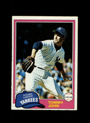 1981 TOMMY JOHN O-PEE-CHEE #96 YANKEES GRAY BACK *R8944