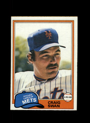 1981 CRAIG SWAN O-PEE-CHEE #189 METS GRAY BACK *R8947