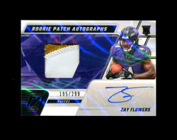 2023 ZAY FLOWERS ZENITH #242 RAVENS ROOKIE AUTO PATCH 195/299 *R7034