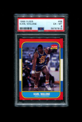 1986 KARL MALONE FLEER #68 JAZZ ROOKIE PSA 6