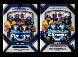 2024 BOWMAN CHROME UNIVERSITY FOOTBALL BLASTER 2 BOX LOT