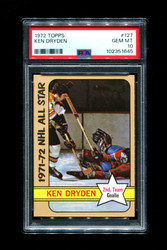 1972 KEN DRYDEN TOPPS #127 NHL ALL STAR CANADIANS PSA 10