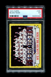 1973 ST LOUIS BLUES TOPPS #105 TEAM CARD PSA 5