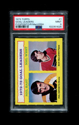 1973 GOAL LEADERS TOPPS #1 ESPOSITO/MACLEISH PSA 9