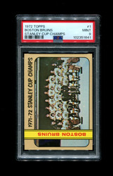 1972 BOSTON BRUINS TOPPS #1 STANLEY CUP CHAMPS PSA 9