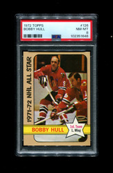 1972 BOBBY HULL TOPPS #126 BLACK HAWKS PSA 8