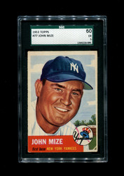 1953 JOHN MIZE TOPPS #77 YANKEES SGC 5