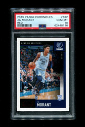 2019 JA MORANT PANINI CHRONICLES #632 RED/149 PSA 10