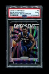 2019 ZION WILLIAMSON PANINI PRIZM #7 EMERGENT SILVER PSA 9