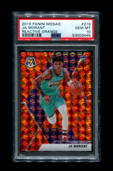 2019 JA MORANT PANINI MOSAIC #219 REACTIVE ORANGE PSA 10