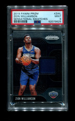 2019 ZION WILLIAMSON PANINI PRIZM #ZWL SENSATIONAL SWATCHES PSA 9