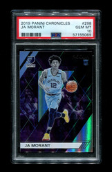 2019 JA MORANT PANINI CHRONICLES #298 ROOKIE PSA 10