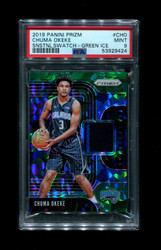 2019 CHUMA OKEKE PANINI PRIZM SENSATIONAL SWATCH-GREEN ICE /56 PSA 9