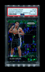 2019 KELDON JOHNSON PANINI PRIZM SENSATIONAL SWATCH-GREEN ICE  /56 PSA 8