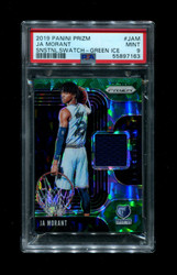 2019 JA MORANT PANINI PRIZM SENSATIONAL SWATCH-GREEN ICE /56 PSA 9