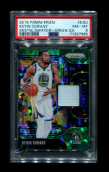 2019 KEVIN DURANT PANINI PRIZM SENSATIONAL SWATCH-GREEN ICE /56 PSA 8