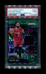 2019 DWYANE WADE PANINI PRIZM SENSATIONAL SWATCH-GREEN ICE/56 PSA 9