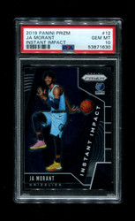 2019 JA MORANT PRIZM #12 INSTANT IMPACT PSA 10