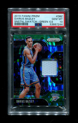 2019 DARIUS BAZLEY PRIZM SENSATIONAL SWATCH-GREEN ICE /56 PSA 10