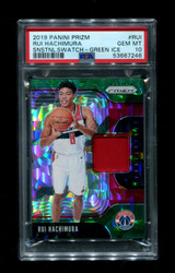 2019 RUI HACHIMURA PRIZM SENSATIONAL SWATCH-GREEN ICE /56 PSA 10