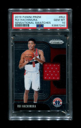 2019 RUI HACHIMURA PRIZM SENSATIONAL SWATCHES PSA 10