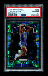 2019 JORDAN POOLE PRIZM #272 GREEN ICE ROOKIE PSA 10 