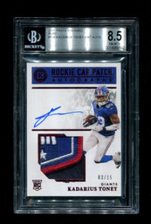 2021 KADARIUS TONEY PANINI ENCASED #134 HAT AUTO/15 BGS 8.5