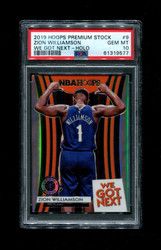 2019 ZION WILLIAMSON HOOPS PREMIUM STOCK #9 WE GOT NEXT-HOLO PSA 9